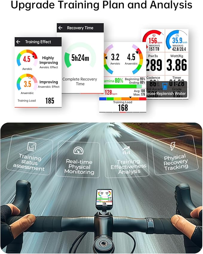 iGPSPORT iGS800 Bike Computer Touchscreen, 3.5'' Offline MAP Navigation WiFi Bluetooth ANT+ Smart 32GB GPS Cycling Computer Waterproof