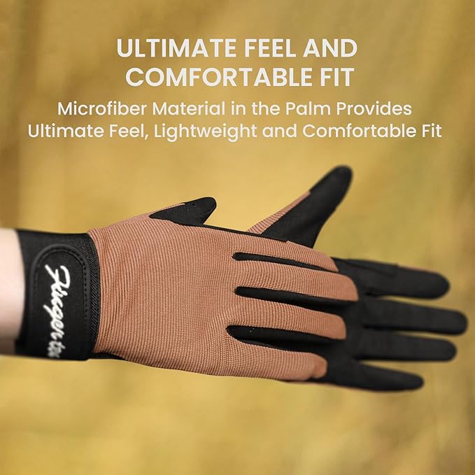 FINGER TEN Horse Riding Gloves Equestrian Women Kids for Girls Boys Mesh Breathable Lightweight Color Pack, Comfortable Grip for Summer