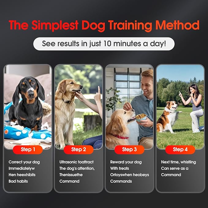 KIVORA 4 Pack Dog Whistle to Stop Barking Neighbors Dog,304 Stainless Steel Adjustable Ultrasonic Silent Dog Training Whistle for Recall & Bark Control,Professional Whistle Suitable for All Dogs