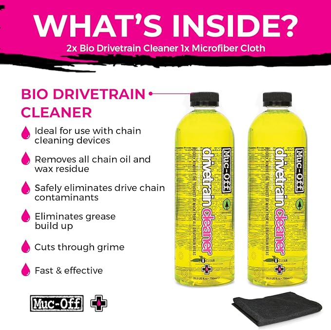 Muc-Off Bio Drivetrain Cleaner | Effective Biodegradable Bicycle Chain Cleaner and Degreaser Spray | Suitable for All Types of Bike