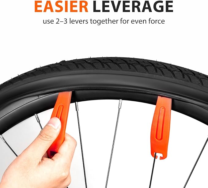 Bike Tire Levers 6-Pack,Ultra-Strong Nylon Tire Changing Tool for Repairing Bike Tubes,Compatible with Road,E-Bike,Gravel & Mountain Tires