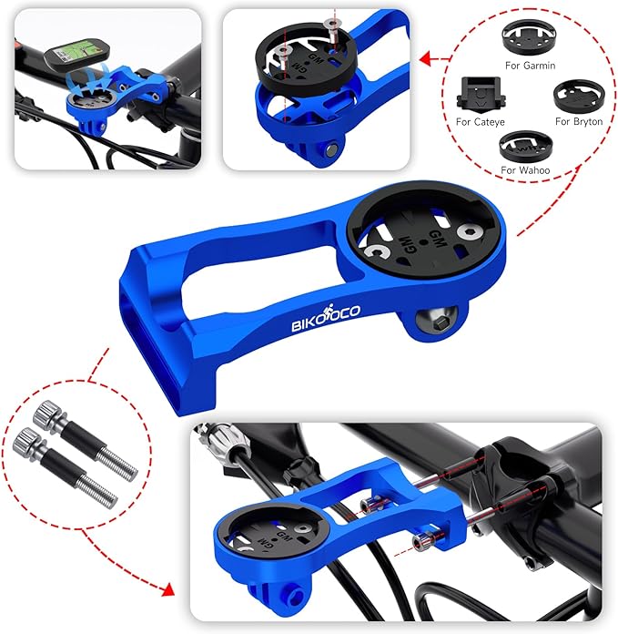 Cycling Computer Mount - Versatile Out Front GPS Mount for Wahoo, Garmin, Bryton, Cateye - Compatible with 1.26''/32mm Handlebars - Ideal for Mountain Bikes and More