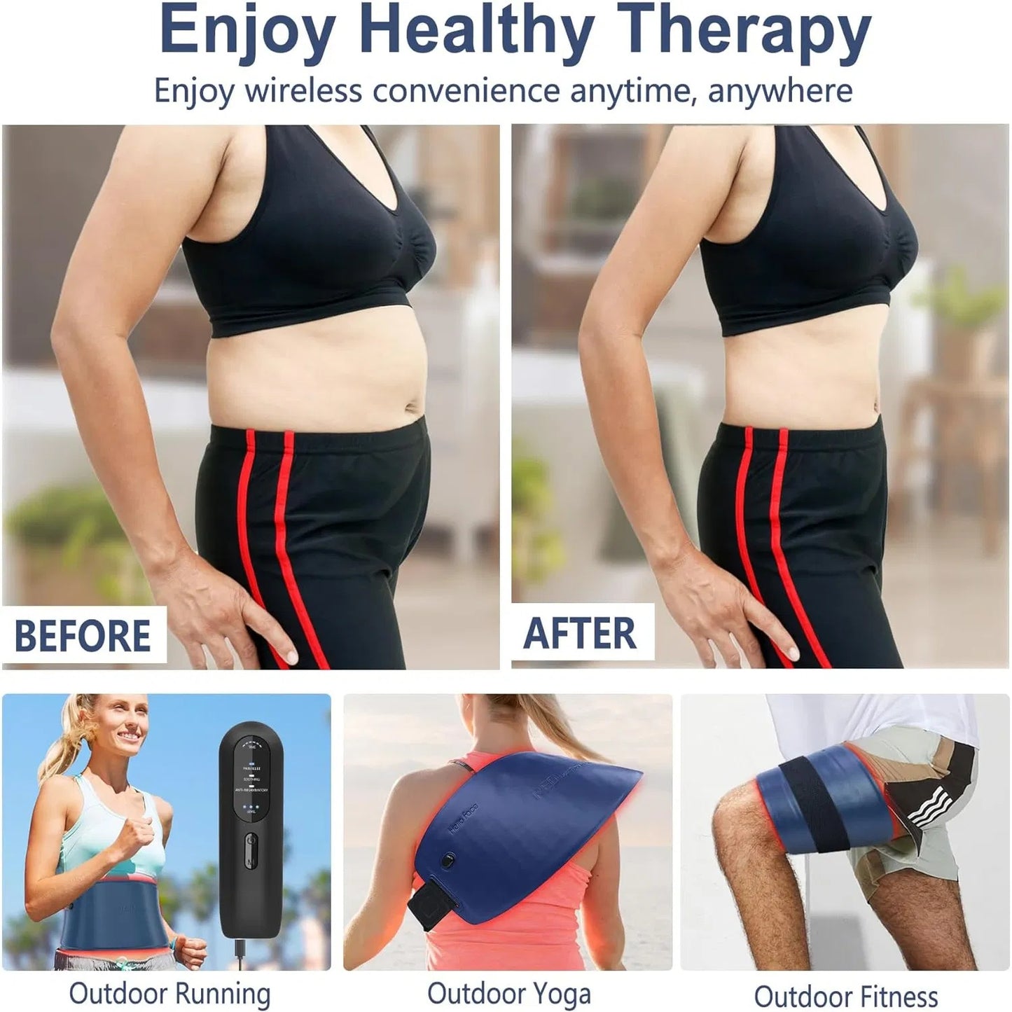 Red Light Therapy Belt For Body, Mother's Day Gift, Cordless Near Infrared Light Therapy Pain Relief & Inflammation With Soft Breathable Fabric, For Muscle Soothe, For Shoulder, Back, Legs