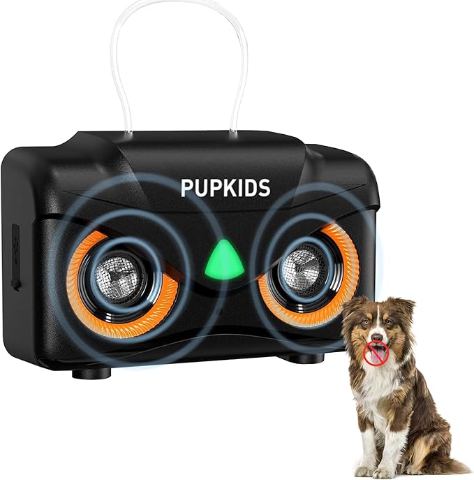 Dog Bark Deterrent Devices - Anti Barking Device for Dogs Indoor & Outdoor Up to 50 Ft, Rechargeable Ultrasonic Dog Barking Silencer with 3 Adjustable Modes Safe for Dogs & People