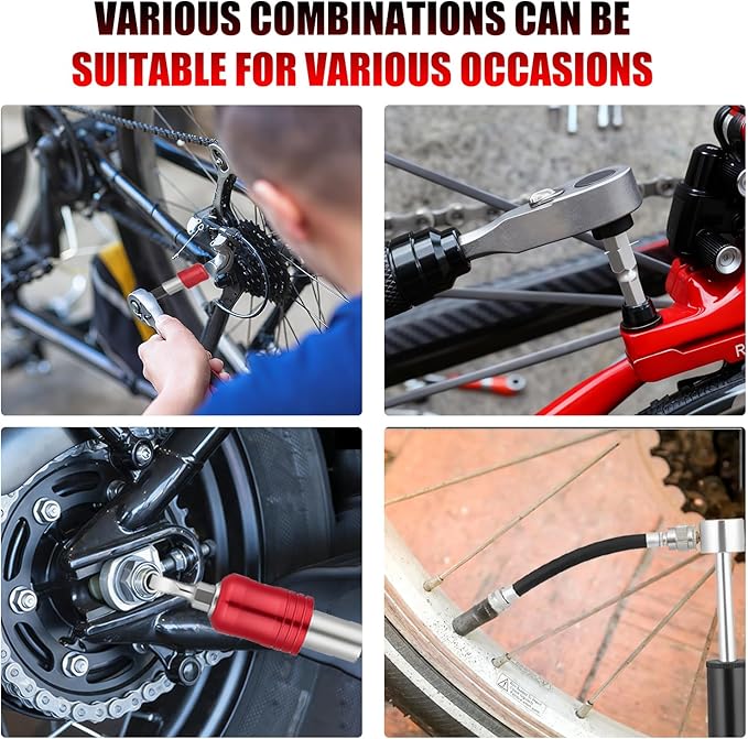 28Pcs Bike Tool Kit Portable, 1/4 Inch Small Torque Wrench Magnetic Ratchet Screwdriver Set, Bicycle Repair Kit Compact for Mountain Road Electric E Ebike, Bike Tire Tube Patch with Mini Pump