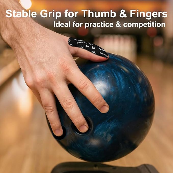 40 PCS Bowling Thumb & Finger Tape, Fast Release Pre-Cut Insert Tape for Thumb Hole, Grip & Skin Protection, Breathable, No Residue, Black