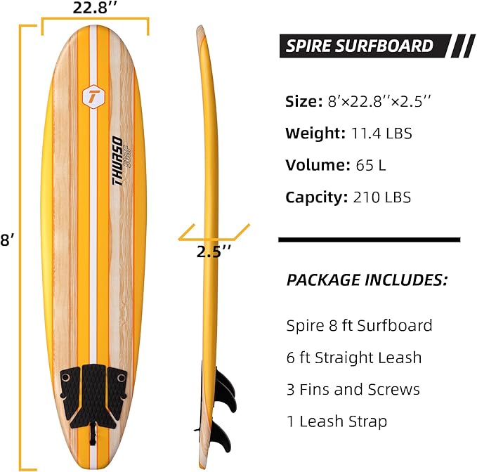 Thurso Surf 7/8フィート ソフトトップフォーム 初心者用サーフボード 大人＆子供向け サーフィン・ビーチ遊び・ウォータースポーツに最適なロングボード 軽量で耐久性のあるモダンデザイン 全レベルのサーファー対応