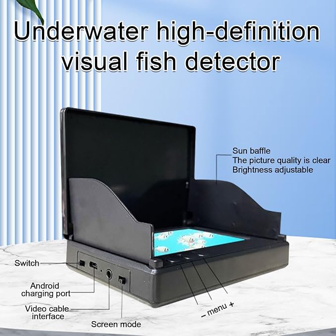 Underwater Fishing Camera 4.3 in,1080P Ice Fishing Camera with 220° Wide Angle Night Vision,100FT Cable & 5000mAh Battery,IP68 Waterproof Underwater Camera for Ice Lake Sea Boat Fishing