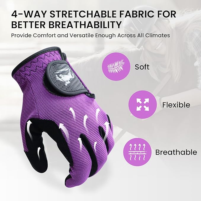 FINGER TEN Horse Riding Gloves Equestrian Women Kids for Girls Boys Mesh Breathable Lightweight Color Pack, Comfortable Grip for Summer