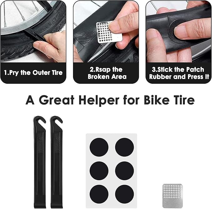 WOTOW Bike Repair Tool Kit - 16 in 1 Bicycle Multitool Portable Mountain Bike Tool Cycling Maintenance, Bike Hex Key Wrench & Bike Tube Patch Kit & Tire Lever & Hard Carrying Case (16 in 1)