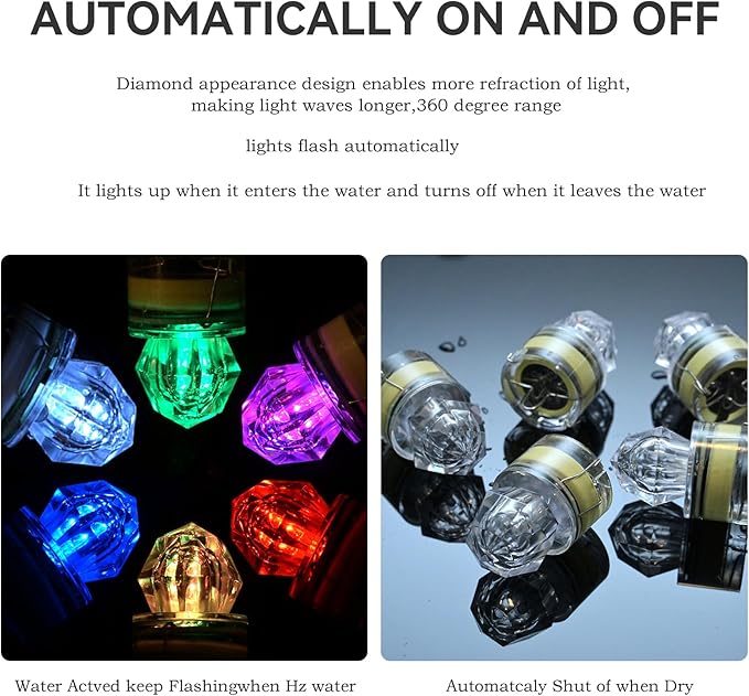 水中LED釣りルアー、LED発光ベイトフラッシャー、深海釣りルアー、魚眼誘引ライトベイトランプ5個セット
