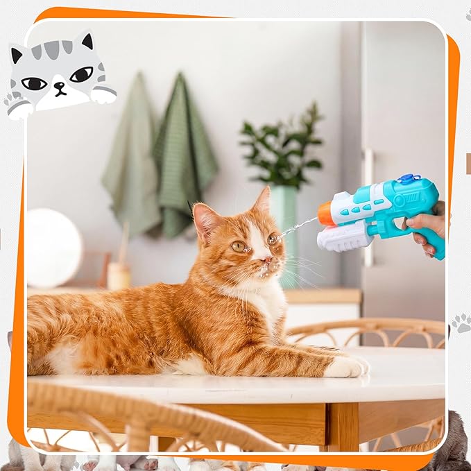 Geelin 2 Pack Squirt Spray for Cats Dogs Training Squirt for Cats Deterrent Water Spray Pistols for Dogs Pets Training(Retro Style,Blue Green)