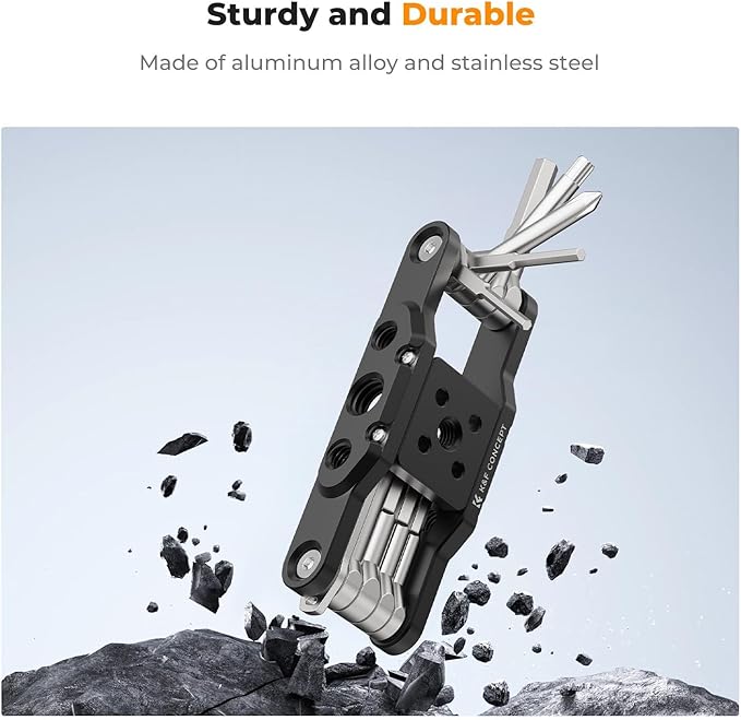 K&F CONCEPT Folding Hex Key Set with Screwdrivers, Portable Screwdriver Set Folding Allen Wrench Set for Assembly of Photographic Equipment Repair of Bicycles.