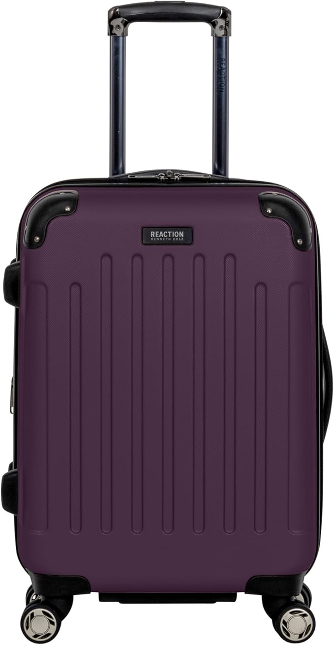Kenneth Cole REACTION レネゲード 荷物拡張可能 8輪スピナー 軽量 ハードサイド スーツケース、ミッドナイトプラム、20インチ機内持ち込み手荷物