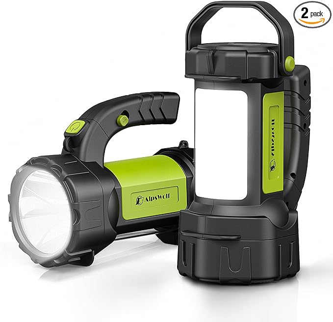 AlpsWolf キャンプランタン 充電式 2個セット LED懐中電灯 スポットライトランタン 800ルーメン 3600mAh ポータブル 高輝度 キャンプライト 緊急時 停電時 アウトドア ハイキング 防災用