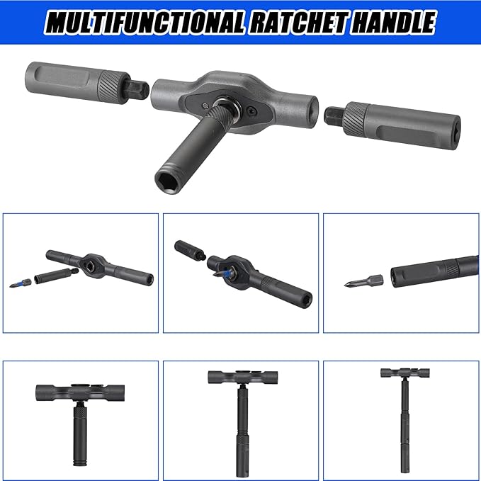 42 in 1 Magnetic Screwdriver Set, T Handle Ratchet Screwdriver Kits with S2 Steel Bits, Portable Ratcheting Screwdriver Set with Case, Compact Multi Tool Kit for Home Daily Repair Furniture & DIY