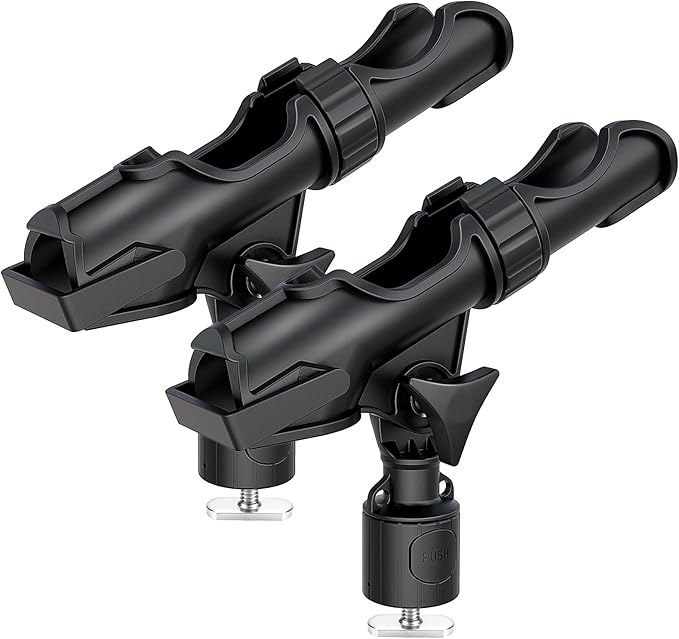 2 Pack Kayak Fishing Rod Holders - Large Size, Adjustable, Durable, Secure Track Mount for Kayak Canoe Anglers, Kayak Accessories