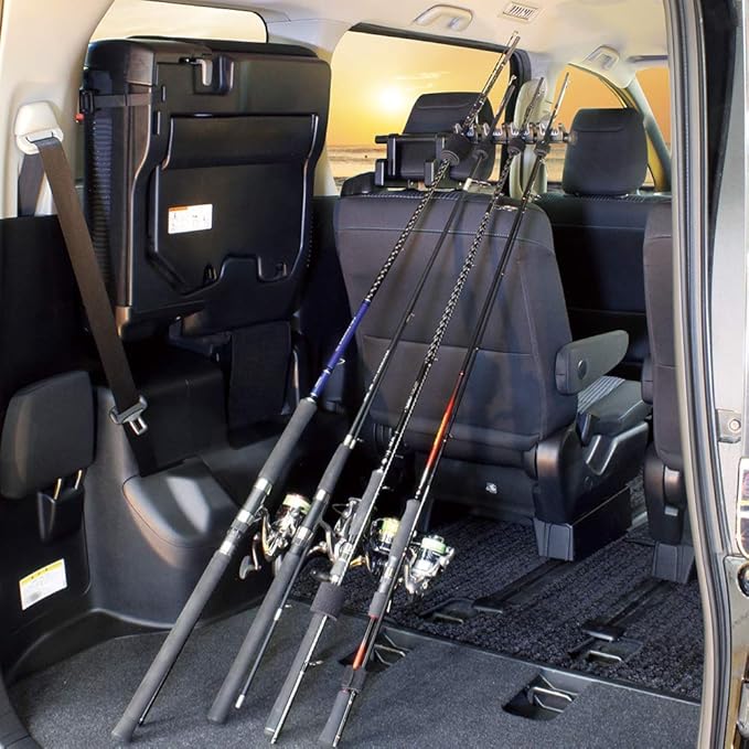 LITTLEMOLE Vehicle Fishing Rod Holder, Adjustable Car Fishing Rod Rack, Universal Fishing Pole Rack for SUVs, Wagons, Vans