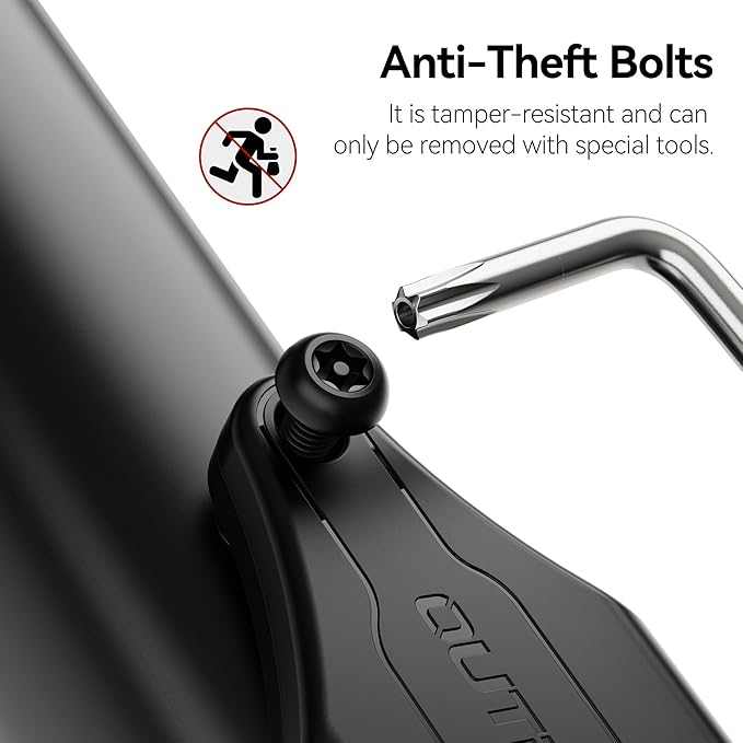 CITYWAY Waterproof Bike Mount for AirTag, Hidden Under Bottle Cage | M5 Black Security Screws | Light Weight, Inconspicuous Security (Black)