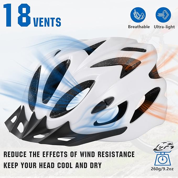 Zacro Adult Bike Helmet, Lightweight Bicycle Helmet with Removable Pads and Visor, CPSC Certified Safety Helmet for Men Women, Mountain Road Cycling Helmet for Adult