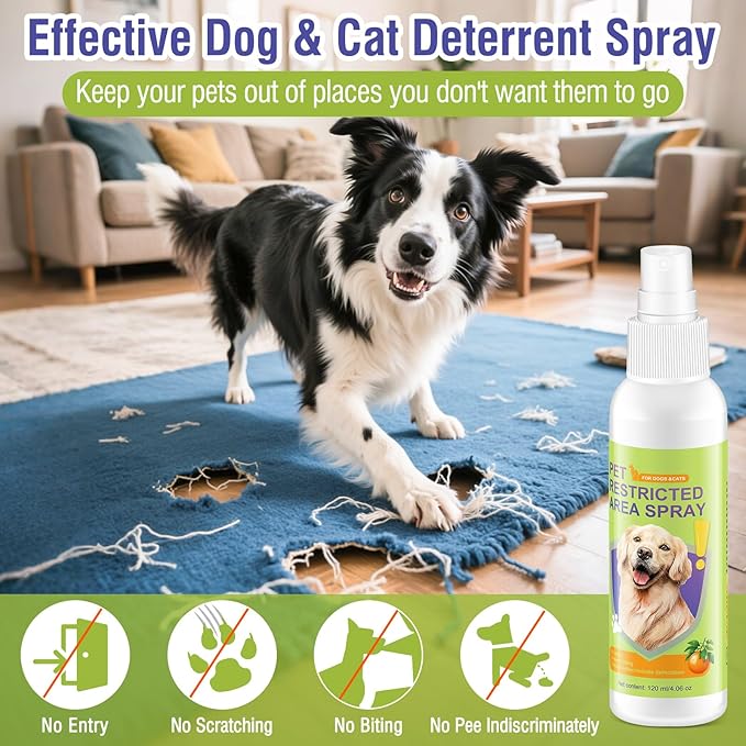 Bitter Apple Spray for Dogs to Stop Chewing - Anti Chew Dog Training Deterrent for Furniture, Shoes & Wires - Pet-Friendly & Stain-Free Formula - 4oz (120ml)