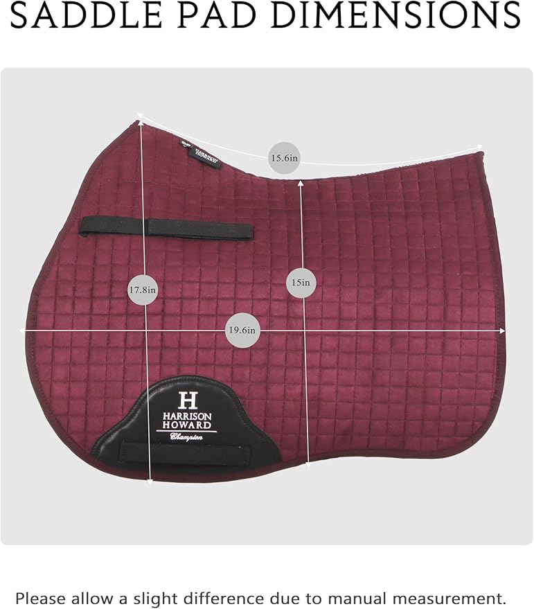 Harrison Howard All-Purpose Saddle Pad Suede Saddle Pad for Horses Use During Everyday Riding