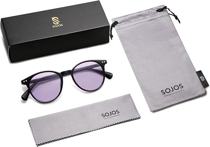 SOJOS 小さめ 丸型 クラシック 偏光サングラス レディース メンズ ヴィンテージスタイル UV400レンズ MAY SJ2113