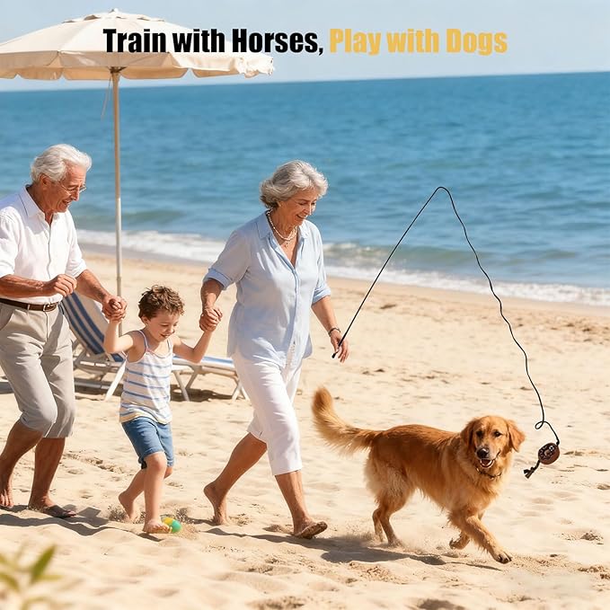 Lontcs Horse Lunge Whip for Training,5.9 Feet Long Stick with 6.3 Feet Drop, Detachable in 2 Sections – Equestrian Riding & Lunging Tool,Dressage Whips for Horses or Pig Accessories