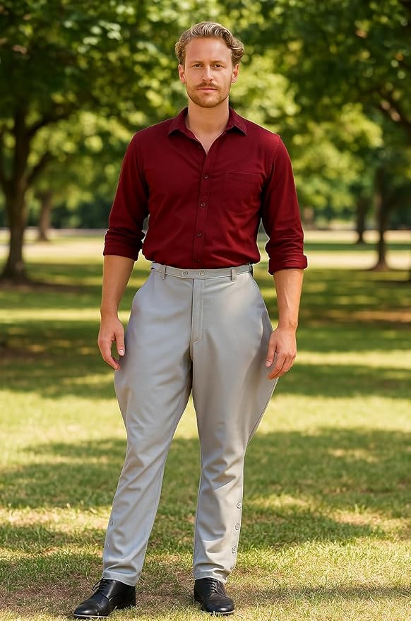 ThePirateDressing Steampunk Victorian Cosplay Costume Mens Archibald Jodhpur Pants Trousers