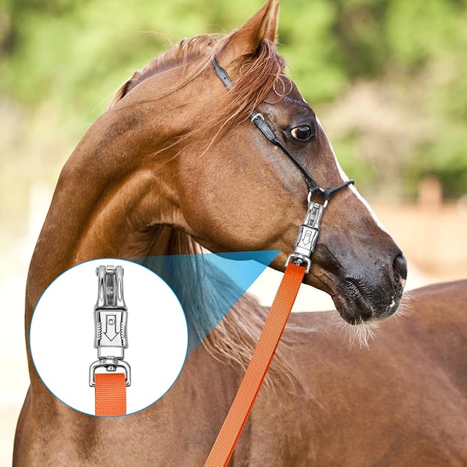 Cross Ties for Horse,Heavy Duty Nylon Trailer Tie with Strong Panic Snap and Bull Snap,Adjustable Length from 45.2" to 78.7",Professional Horse Supplies