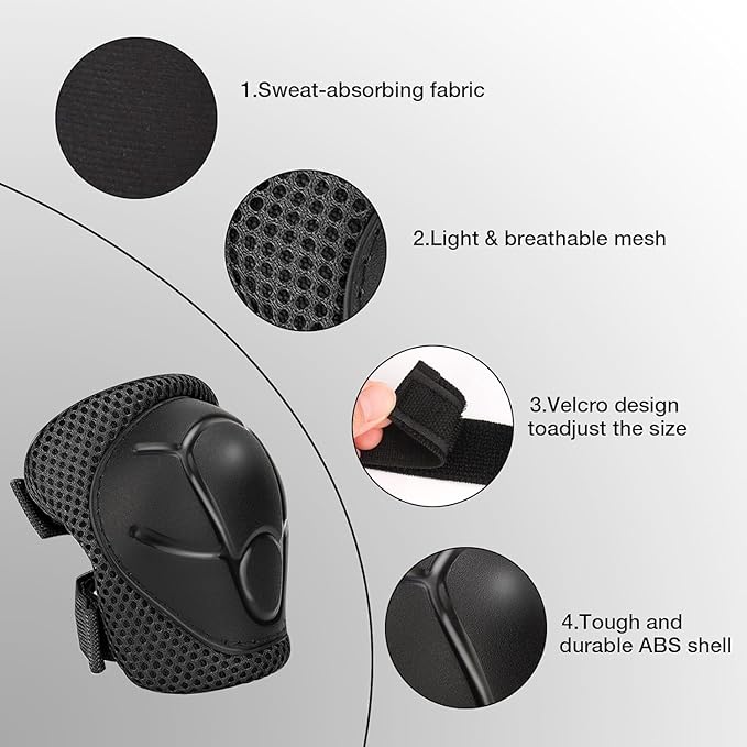 Knee Pads for Kids， Knee Pads and Elbow Pads Set Toddler 3-10 Years Protective Gear Set for Girls Boys with Wrist Guards for Skating Cycling Bike Rollerblading Scooter
