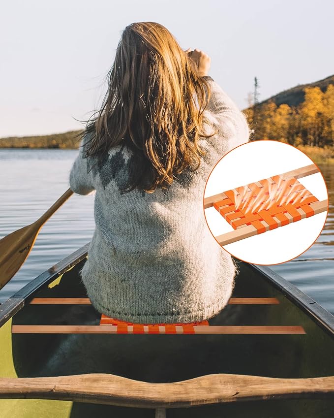 34″ Wood Canoe Seat with 32″ Paddles, 4Pcs Replacement Canoe Hardware Accessories