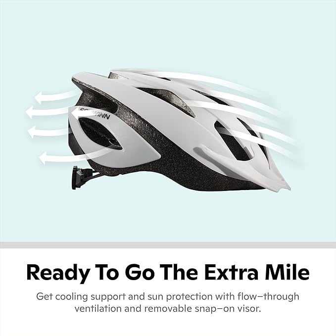 Schwinn Thrasher Helmet for Adults, Size 58-62 cm for Riders Ages 14+, Microshell, Adjustable Dial & Straps, Interior Padding, Air Vents, Visor, Adult Bike Helmet