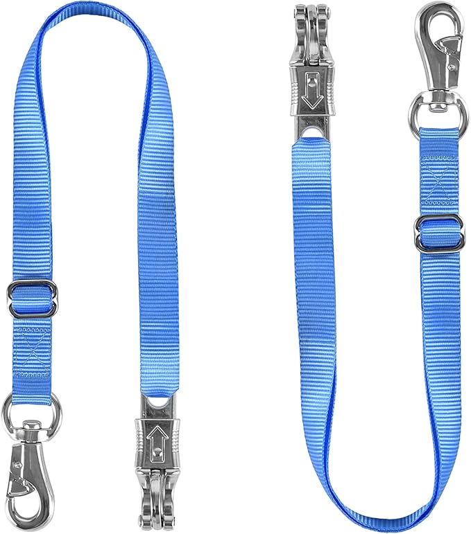 Rosemarie Trailer Cross Tie, Horse Haulage Adjustable Nylon Straps Leads with Panic Snap Fixed Eye Equestrian Equipment