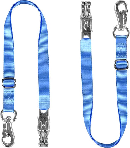 Rosemarie Trailer Cross Tie, Horse Haulage Adjustable Nylon Straps Leads with Panic Snap Fixed Eye Equestrian Equipment
