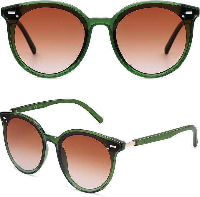 SOJOS Sunglasses Womens Trendy 2025 Classic Round Retro Vintage Shades Large Frame Sunnies SJ2067