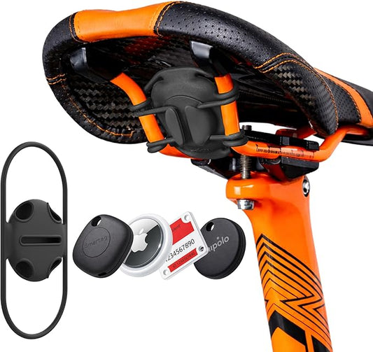 Bone Universal Bike Tag Strap, Versatile Tracker Holder for AirTag, Samsung SmartTag+, Chipolo and Tile Mate, Ultralight & Scratch-Free Silicone Tracker Mount for Bikes, Scooters, Shoes, Pets & Kids