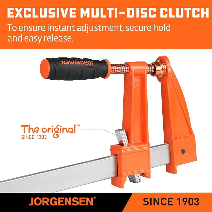 Jorgensen 48-Inch Deep-Reach Throat Bar Clamps, 5" Throat Depth, 2-Pack