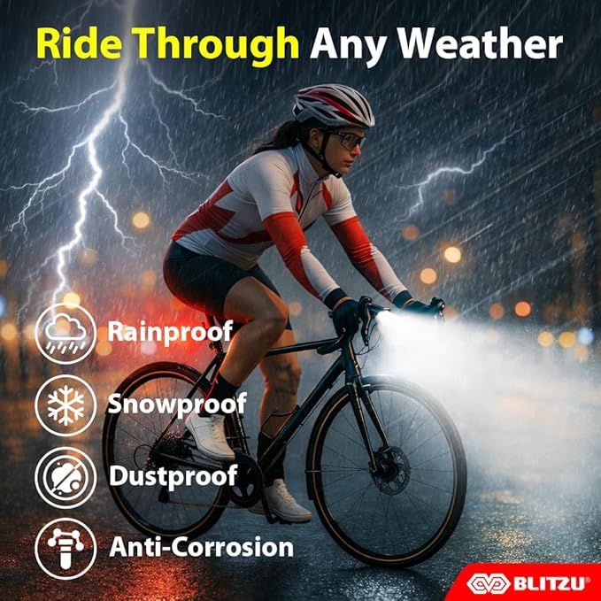 Bike Lights for Night Riding with Bell, Super Bright Bicycle Reflectors, USB Rechargeable Bike Lights Front and Back, Water-Resistant, 4+5 Modes Headlight Taillight Set for Safety, Men, Women & Kids