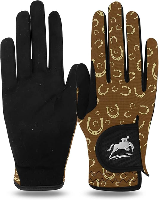 FINGER TEN Horse Riding Gloves Equestrian Women Kids for Girls Boys Mesh Breathable Lightweight Color Pack, Comfortable Grip for Summer