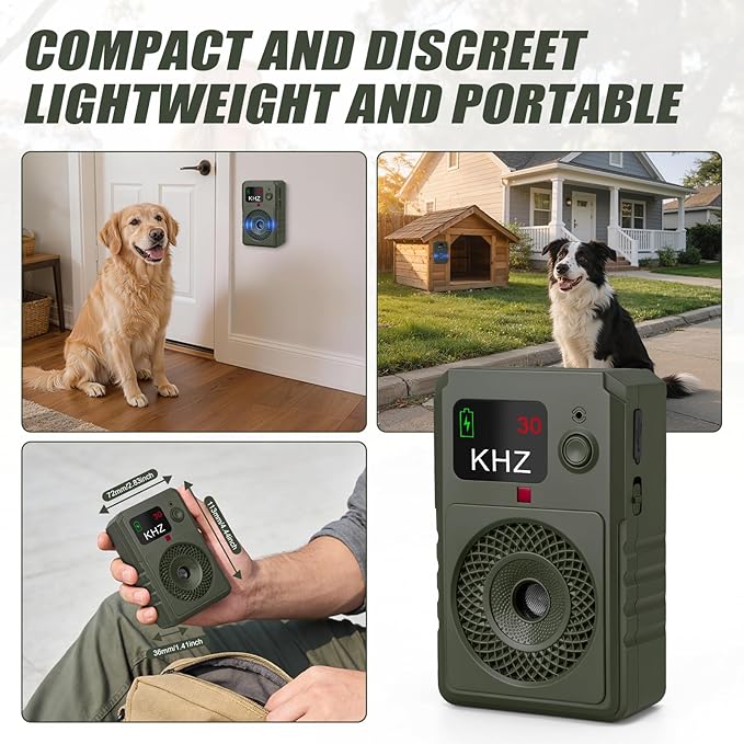 Dog Bark Deterrent Devices 2026 New Updated Anti Barking Device for Dogs Automatic Ultrasonic Bark Box with LED Screen, 50ft Range Wall-Mountable, Rechargeable Dog Silencer for Indoor Outdoor