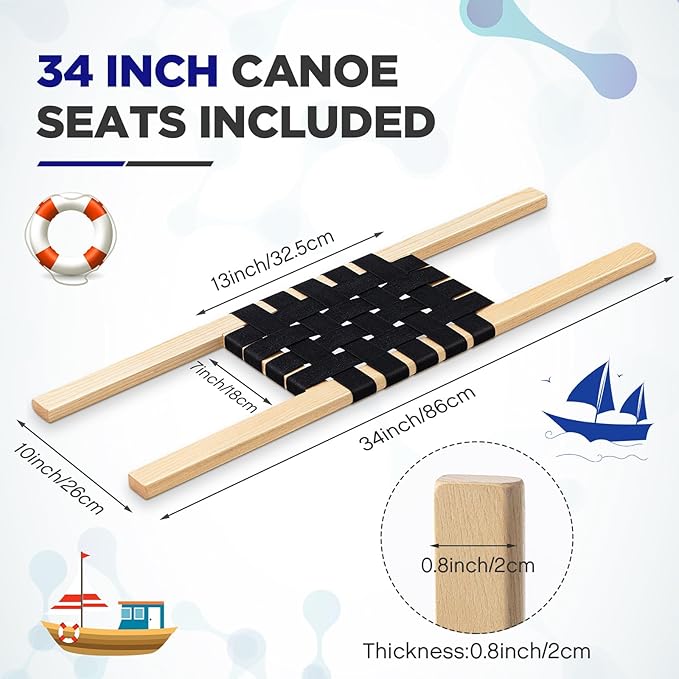JellyArch 1 Pcs Canoe Seats Nylon Webbed Seat Replacement Canoe Hardware (34 Inch)