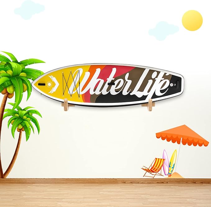 TWO STONES Surfboard Racks for The Wall, Surfboard Rack Hanger Works as a Shortboard, Skimboard & Longboard Hanger or Stand Indoor or Outdoor