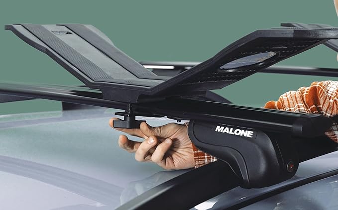 Malone SeaWing Saddle Style Universal Car Roof Rack Kayak Carrier with Bow & Stern Tie-Downs – 70 lb Capacity, V-Style Cradles, No-Tool Install, Jawz Mount, Corrosion-Resistant Nylon
