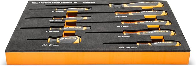 GEARWRENCH 9 Piece Phillips Dual Material Screwdriver Set in Foam Storage Tray - GWMSSCRPH