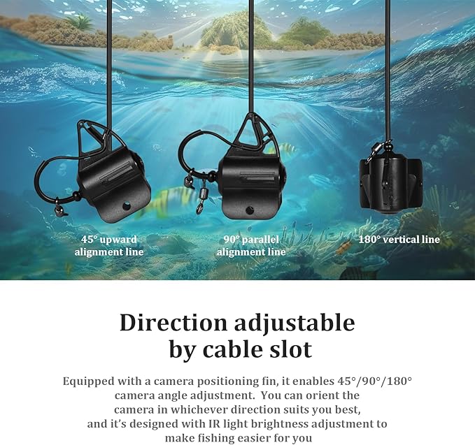 4.3inch Underwater Fishing Camera,65ft Cable 220° Ultra Wide Angle 21pcs IR Lights with Night Vision,Portable Storage Bag,5000mAh Fish Finder for Ice Fishing,Lake,Boat,Kayak