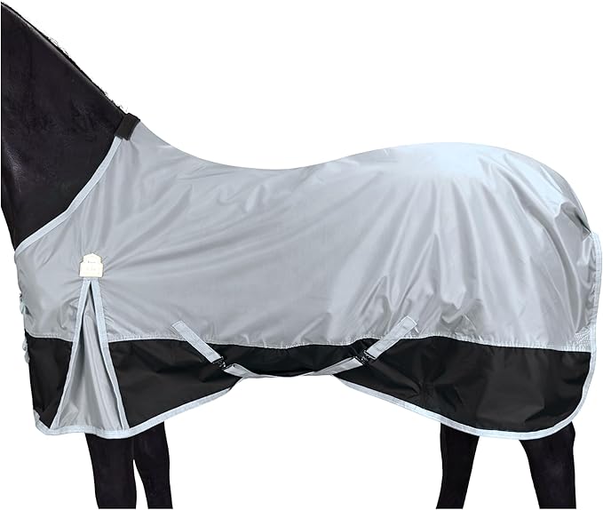 BARN & STABLE 420D Ripstop Lightweight Horse Turnout Sheet, No Fill, Water-Resistant & Breathable Horse Blanket for Spring and Mild Weather, with Anti-Rub Fleece Withers