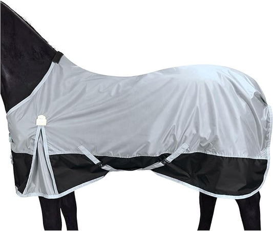BARN & STABLE 420D Ripstop Lightweight Horse Turnout Sheet, No Fill, Water-Resistant & Breathable Horse Blanket for Spring and Mild Weather, with Anti-Rub Fleece Withers