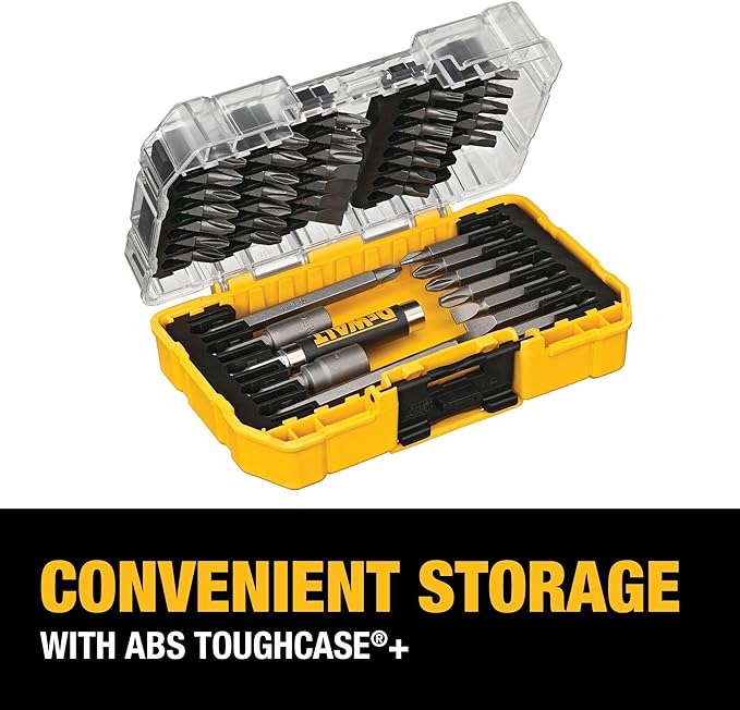 DEWALT Screwdriver Bit Set with Tough Case, 45-Piece (DW2166), Grey/Silver Screwdriving Set with Tough Case
