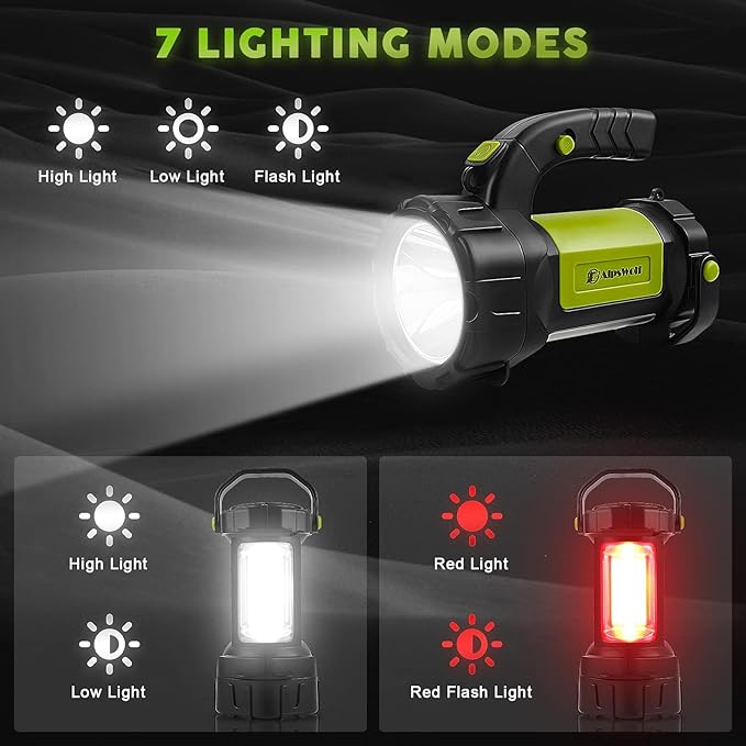 AlpsWolf キャンプランタン 充電式 2個セット LED懐中電灯 スポットライトランタン 800ルーメン 3600mAh ポータブル 高輝度 キャンプライト 緊急時 停電時 アウトドア ハイキング 防災用